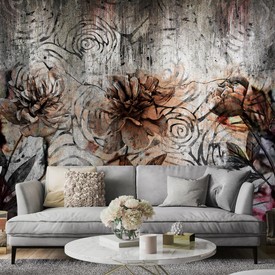 Wall mural Consalnet Roses on concrete 14517