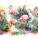 Wall mural Consalnet Watercolor Flamingos 14558