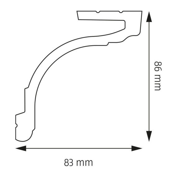 Creativa Vorhangschiene mit LED-Option aus Polystyrol - LK-05