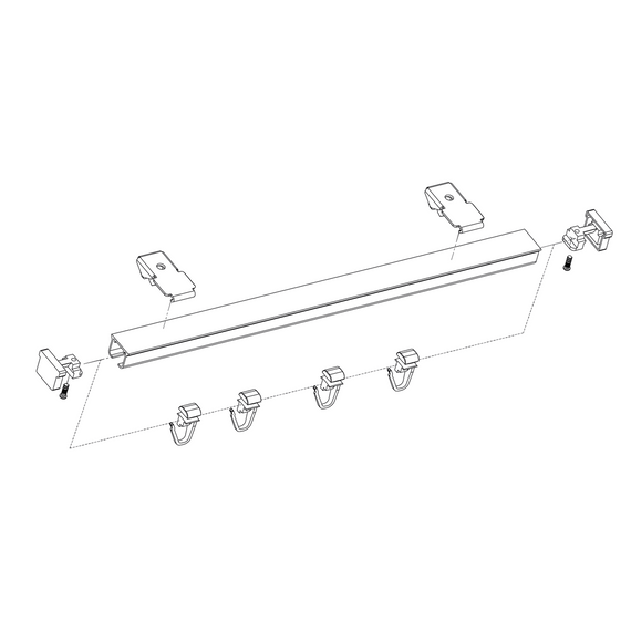 Mardom Decor Szyna aluminiowa pojedyncza komplet S150 (150 cm)