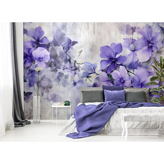 Wall mural Consalnet Violet Romantic Painted Flowers 14752