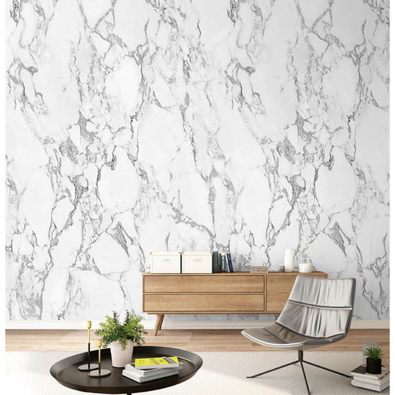 Tapeta ścienna Grandeco One roll One motif - A52501 White Marble