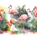 Wall mural Consalnet Watercolor Flamingos 14558