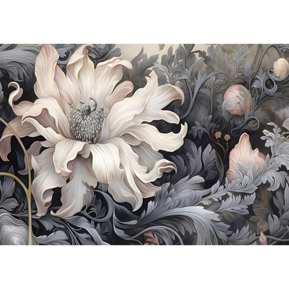 Wall mural Consalnet Flower in 3D Grays 14732