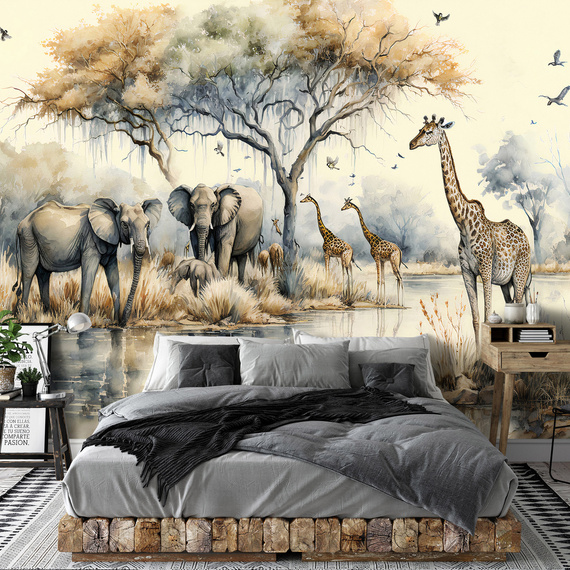 Wall mural Consalnet Watercolor Safari 14571