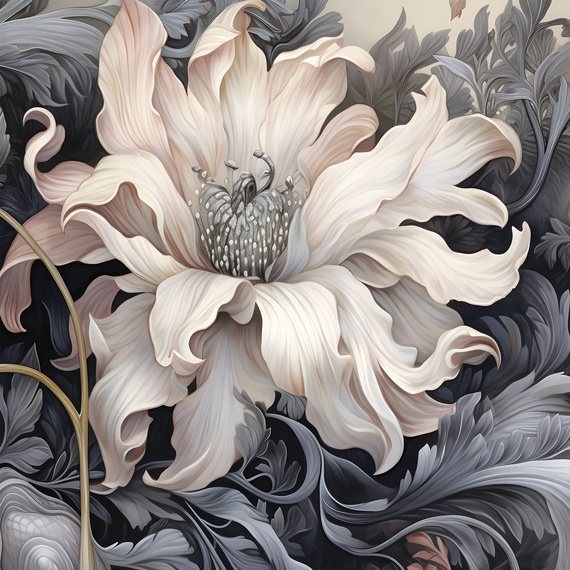 Wall mural Consalnet Flower in 3D Grays 14732