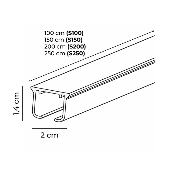 Mardom Decor Szyna aluminiowa pojedyncza komplet S100 (100 cm)