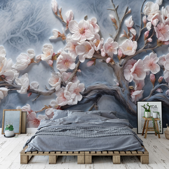 Wall mural Consalnet Painted Branches Flowers 3D 14754