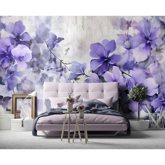 Fototapete Consalnet Violett Blumen Bemalt Romantisch 14752