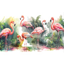 Wall mural Consalnet Watercolor Flamingos 14558